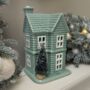 Sage Ceramic House Christmas Tealight Holder, thumbnail 2 of 4