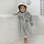 Personalised Elimonks Grey Baby Dressing Gown With Ears, thumbnail 3 of 10
