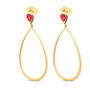 Petal Drop Earrings Pear Cut Ruby 18ct Gold Vermeil, thumbnail 1 of 6