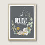 Believe In The Power Of You Floral Affirmation Print, thumbnail 1 of 5