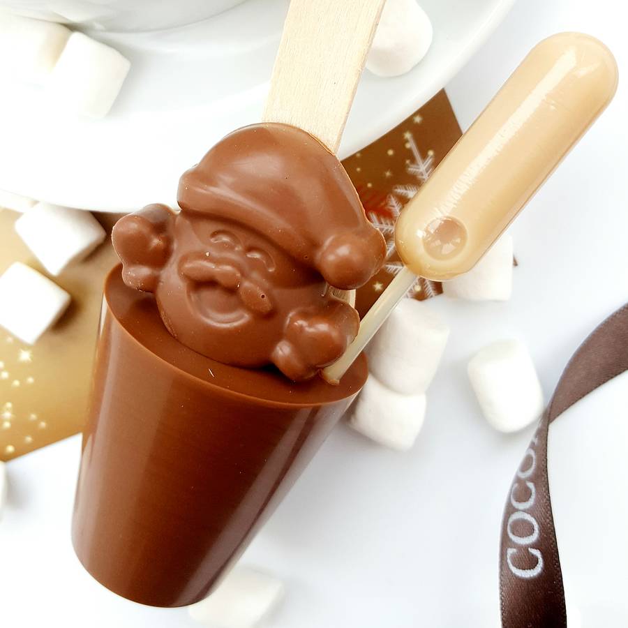 Three Boozy Santa Hot Chocolate Stirrers By Cocoa Delicious