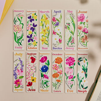 Personalised Birth Flower Bookmark, 6 of 6