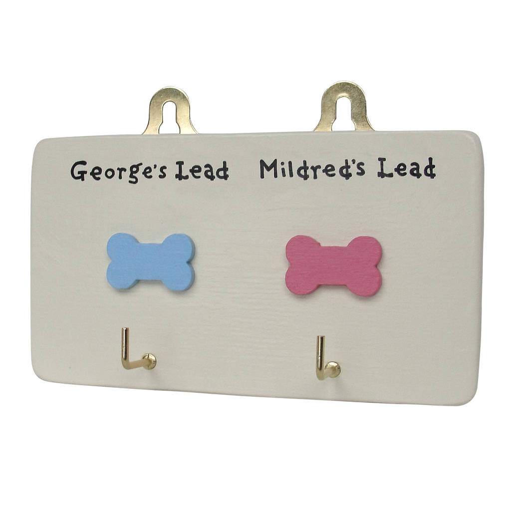 personalised dog lead hanger/holder by siop gardd