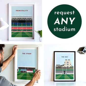 Contemporary Rugby Stadium Print Gift, Framed Or Unframed, 2 of 10