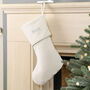 Personalised White Christmas Luxury Velvet Stocking, thumbnail 6 of 8