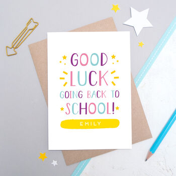 Personalised Back To School Good Luck Card, 2 of 7