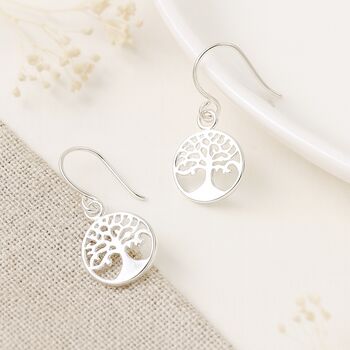 Sterling Silver Tree Of Life Drop Earrings, 3 of 9