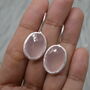 Rose Quartz Earrings: Silver Dangle Drop, Pink Gemstone, thumbnail 1 of 6