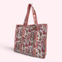 Pink And Orange Floral Quilted Cotton Tote Bag, thumbnail 4 of 4