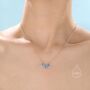 Aquamarine Blue Cz Triple Star Pendant Necklace, thumbnail 1 of 11