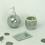G Decor Three Piece Corfu Mosaic Emerald Bathroom Set, thumbnail 2 of 6