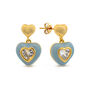 Light Blue Embellished Heart Drop Earrings, thumbnail 1 of 2