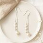 Sterling Silver Freshwater Pearl Long Drop Earrings, thumbnail 2 of 4