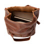Vintage Style Brown Roll Top Backpack For Laptop, thumbnail 7 of 11