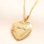 Personalised Message Stainless Steel Heart Locket Necklace In Gold Plating, thumbnail 1 of 2