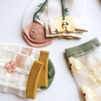 Retro Floral Mesh Socks, Gift For Mum, 6 of 10