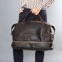 Leather Weekend Bag With Suit Compartment, thumbnail 8 of 12