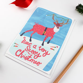 Sassy Reindeer Christmas Card, 3 of 5