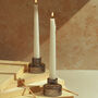 G Decor Set Of Two Grey Dinner Candle/Tea Light Holders, thumbnail 1 of 9