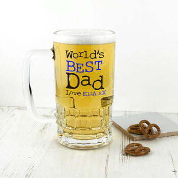 Personalised World's Best Dad Glass Tankard, 3 of 5