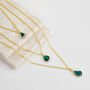 Triple Layered Emerald Green Tear Drop Necklace, thumbnail 1 of 3