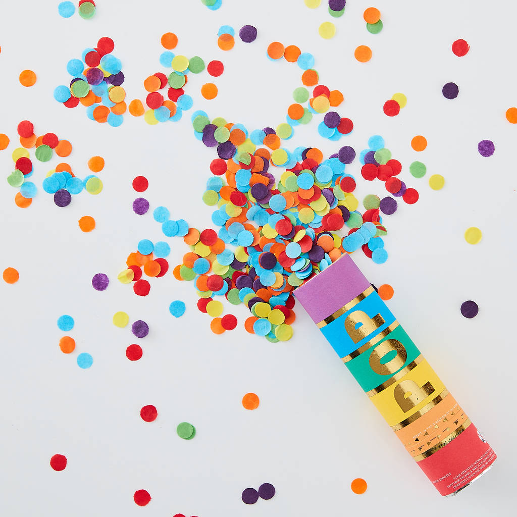 Biodegradable Rainbow Confetti Party Cannon Popper, 1 of 3