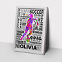 Personalised Girl Soccer Print, thumbnail 2 of 4