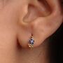 18 K Gold Plated Sapphire Blue Flower Earrings, thumbnail 1 of 5