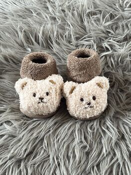 Brown Teddy Bear Baby Socks, 7 of 10