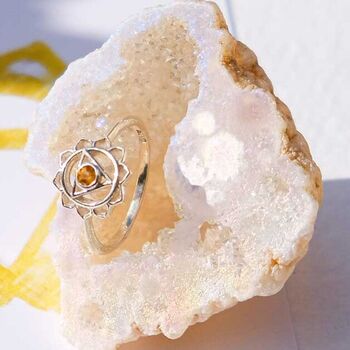 Solar Plexus Chakra Citrine Ring Sterling Silver Or Gold Plated, 2 of 12