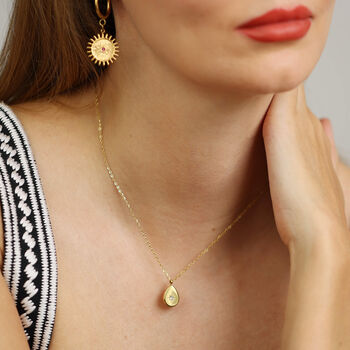 A Single Teardrop Halo Cz Stone Necklace, 2 of 12