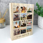 Personalised Freestanding Twelve Photo Grid Giant Wooden Block 21cm X 15cm Portrait, thumbnail 5 of 7