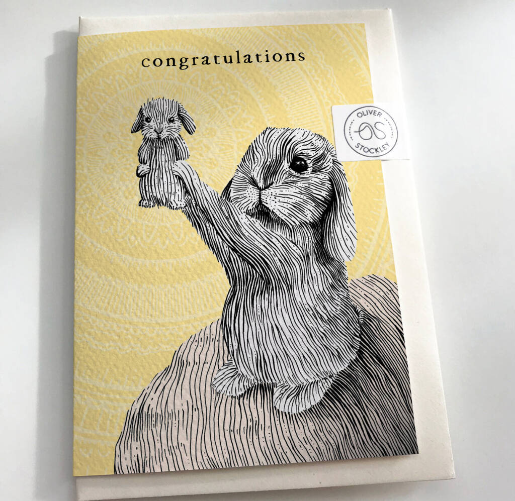 Bunny King Congratulations On Your New Baby Card, 1 of 6