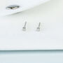 Sterling Silver Tiny Simple Cube Stud Earrings, thumbnail 2 of 4