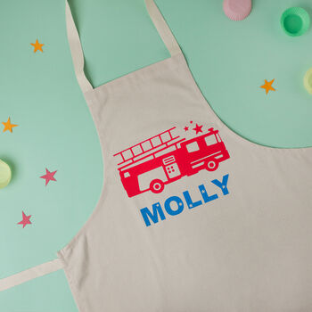 Fire Engine Personalised Children's Apron, 2 of 2