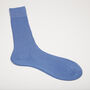 Mens Denim Blue Luxury Ribbed Dress Socks, thumbnail 3 of 6