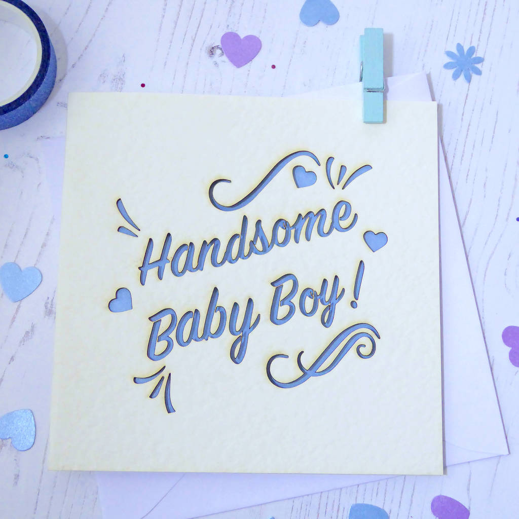 Baby Boy Laser Cut Card By Sweet Pea Design | notonthehighstreet.com