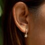 Forget Me Not Flower Charm Hoop Earrings, Sterling Silver Or Gold Plated, thumbnail 2 of 7