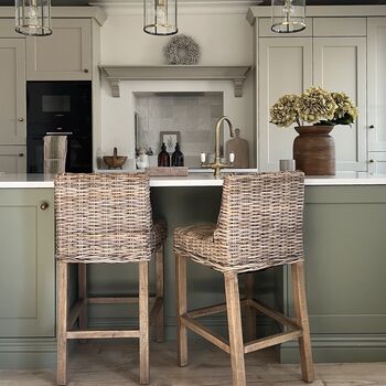 Rattan Kitchen Stool Two Seat Heights, 3 of 8