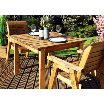 Two Seater Garden Wooden Square Bistro Set, 2 of 2