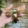 Copper Bumblebee Wall Hanging – Garden Fence Decor – Handmade Metal Bee Art, thumbnail 7 of 8