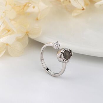 Personalised Projection Photo Adjustable Flower Ring, 6 of 7