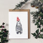 Festive Penguin Chick Hand Painted Christmas Card, thumbnail 1 of 2