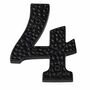 Black Solid Brass House Number Four Plaque, thumbnail 1 of 8