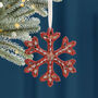 Set Of Two Handmade Christmas Red Hanging Decorations, thumbnail 3 of 6