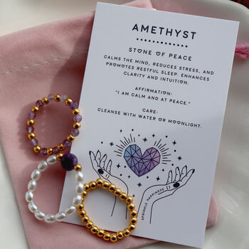 Amethyst Stacked Stretch Rings, 2 of 6