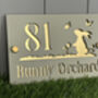 Personalised Rabbit And Butterfly Design House Acrylic Number Sign, thumbnail 1 of 4
