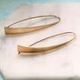 Rose Gold Plated Sterling Silver Curved Drop Earrings, thumbnail 8 of 8