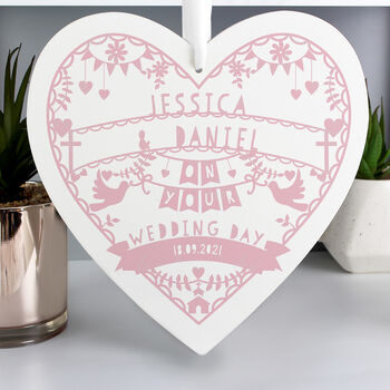 Personalised Baby Girl Christening Wooden Sign, 2 of 3