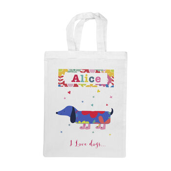 Personalised I Love Dogs Fabric Party Bag, 6 of 6